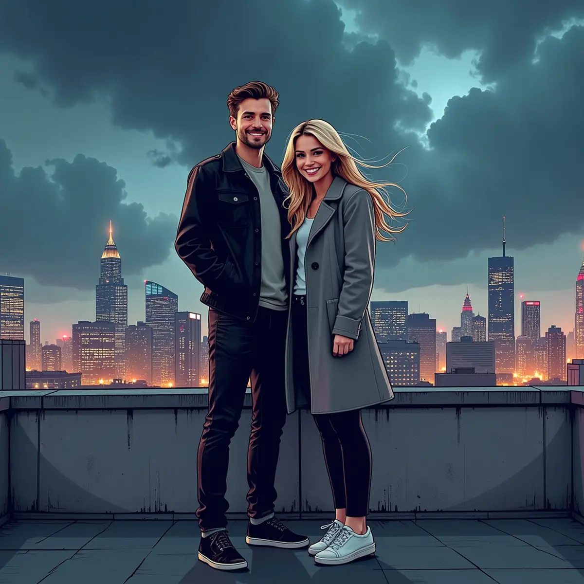 AI style transfer tool for applying cartoon, line drawing, and artistic editorial treatments to business images.