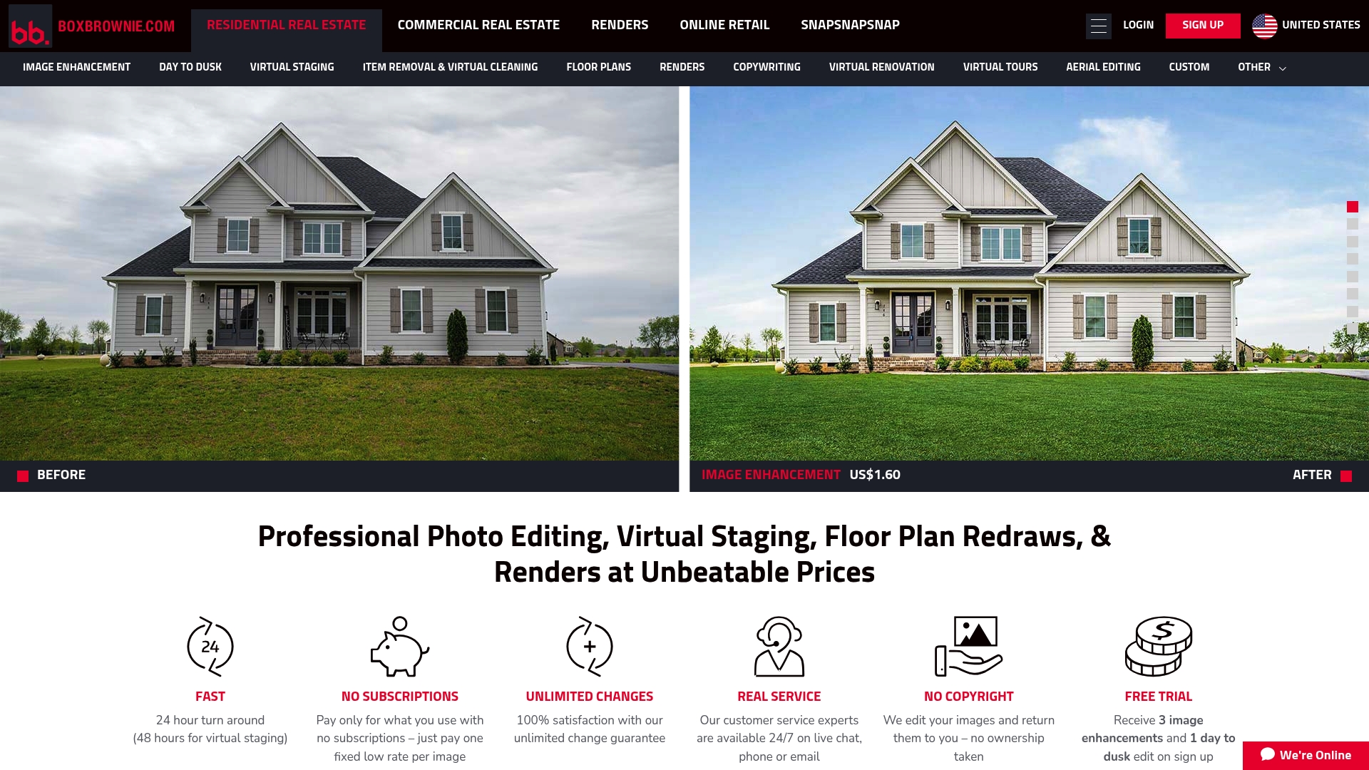 BoxBrownie real estate photo editing screenshot