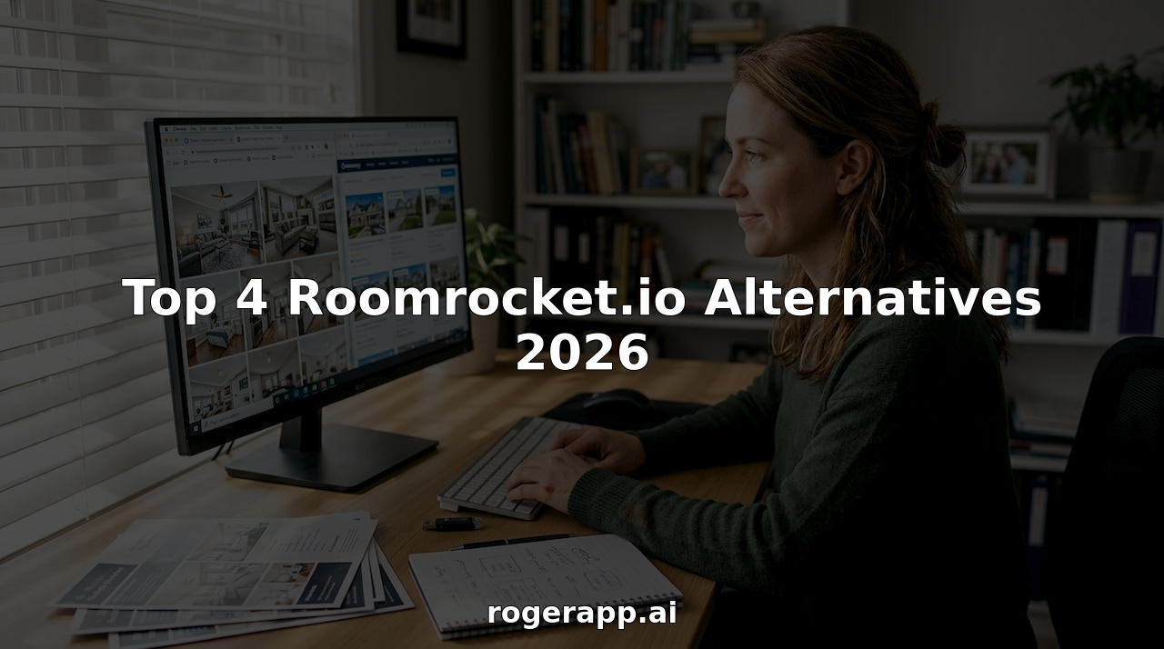 Real estate professional comparing virtual staging platforms