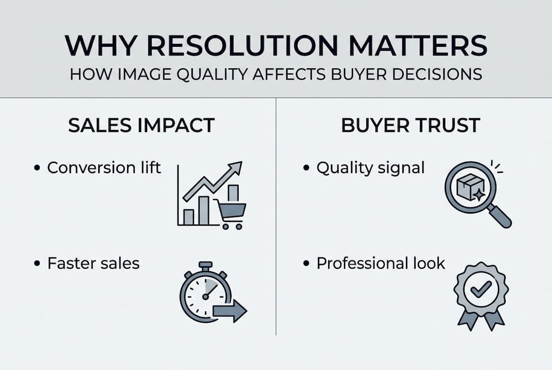 Infographic on image resolution's sales impact