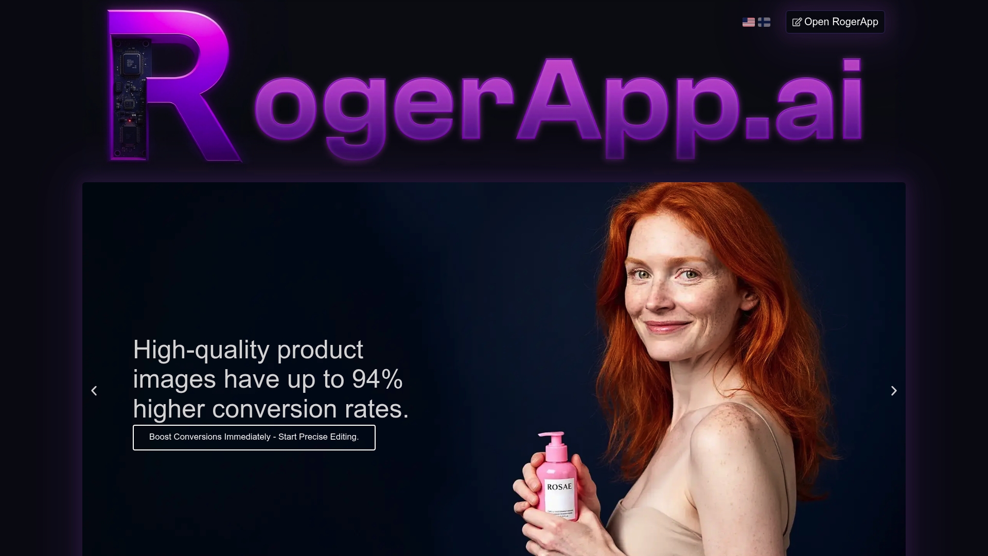 RogerApp virtual staging tool screenshot