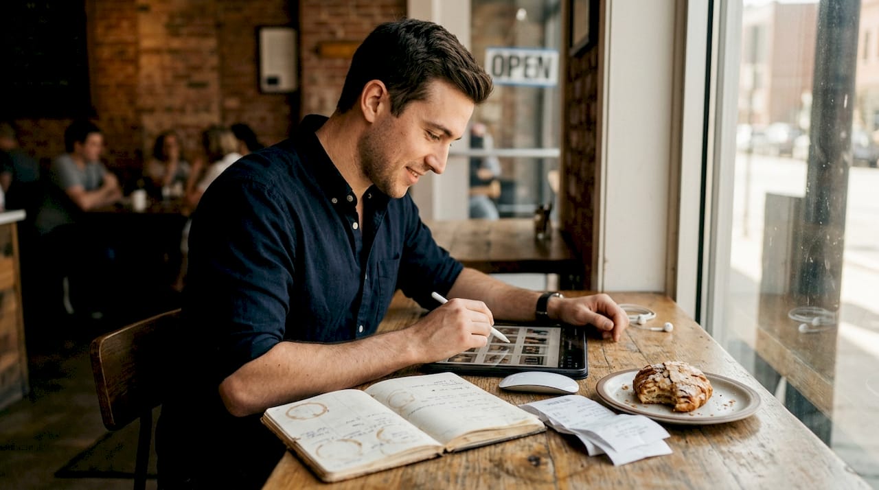 Small business owner batch editing product images