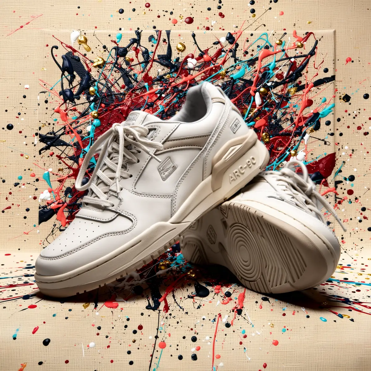 AI-taustan vaihdon lopputulos RogerApp.ai:ssa: kengät luonnollisesti uudella lifestyle-taustalla